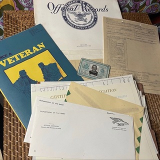 Vintage US Government Army Paper Ephemera Lot Envelopes Id Card More