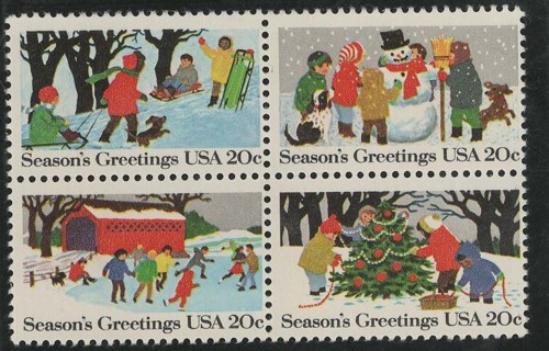 Four 1982 Christmas Stamps