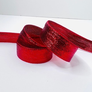 Red Glimmer  1” Wide Ribbon 