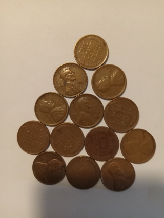 Wheat Pennies-13 each