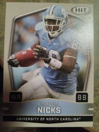 2009 SAGE HIT HAKEEM NICKS NORTH CAROLINA TAR HEELS FOOTBALL CARD# 88