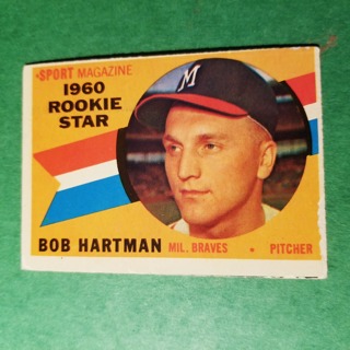 1960 - TOPPS BASEBALL CARD NO. 129 - BOB HARTMAN ROOKIE - PIRATES