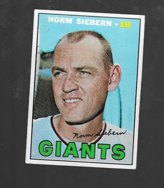 1967 TOPPS NORM SIEBERN #299