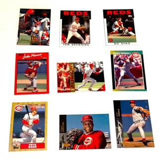 Reds-9 Card Lot-Rose-Franco,Dibble,Jackson,Morris,Sanders