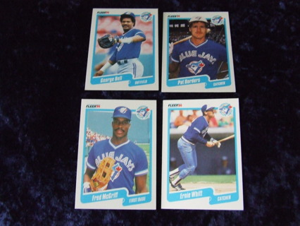 1990 Toronto Blue Jays Team Fleer Card Lot of 4