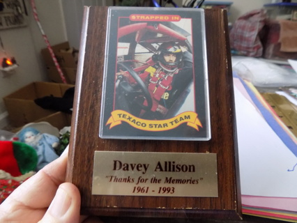 Vintage 1992 Texaco Star Team Davey Allison Nascar driver plaque