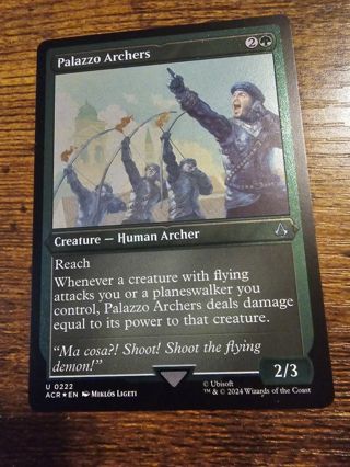 Magic the gathering mtg Palazzo Archers etched foil card Assassins Creed