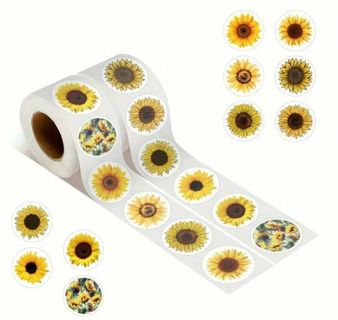 ↗️⭕(10) 1" SUNFLOWER STICKERS!! (SET 4 of 4)