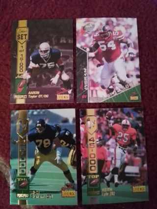 4 card NFL numbered inserts lot
