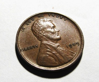 ★★ 1909 VDB LINCOLN WHEAT CENT AU ★★