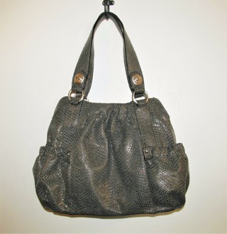 Worthington Shoulder Bag Gray/Green with shimmer Lots of Pockets