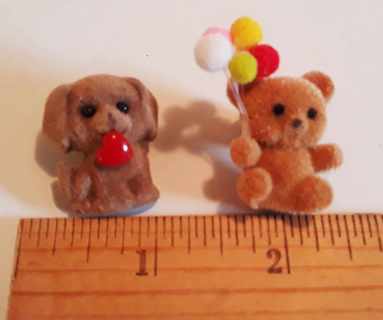 2 Cute Brooches - Dog & Teddy Bear