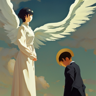 Listia Digital Collectible: Angel waiting at the gates of heaven