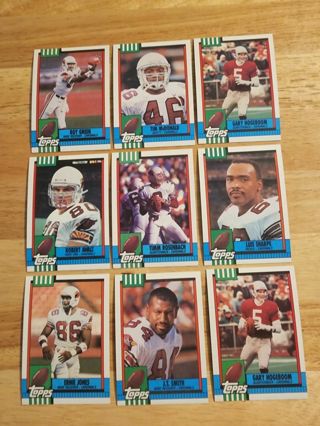 9 Card lot 90 Topps Cardinals