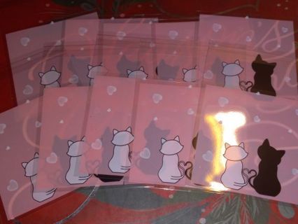 Cat pretty Cello bags 10 pc 7×3 cm no refunds regular mail only win 2 or more get bonus