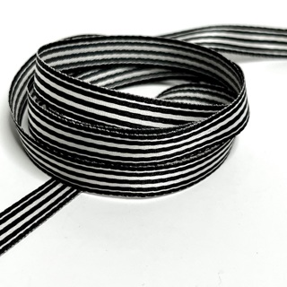 Black & White Stripe 3/8” Wide Ribbon 