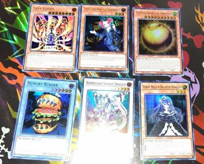 6 mint condition Super Rare Holo Yugioh Cards