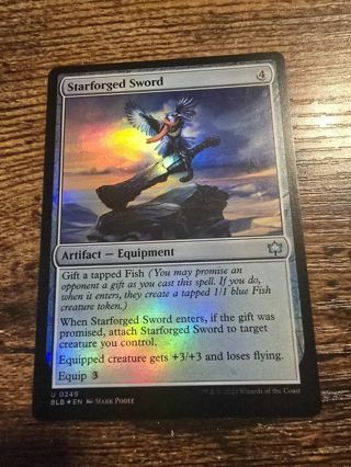 Magic the gathering mtg Starforged Sword foil card Bloomburrow