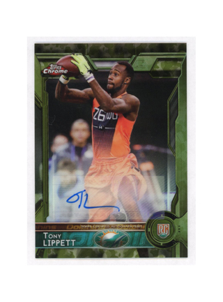 Tony Lippett 2015 Topps Chrome Rookie Autographs Camo Refractors #166 /99