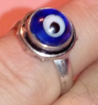Evil Eye Ring Silver Plated 6
