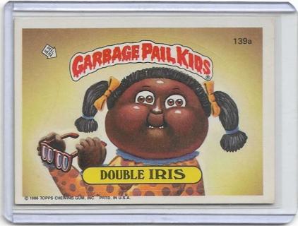 1986 TOPPS GARBAGE PAIL KIDS DOUBLE IRIS STICKER CARD