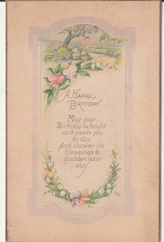 Vintage Unused Postcard: (y): Pre Linen: Happy Birthday