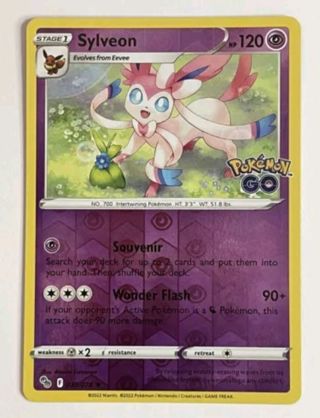 NM Rare Rev Holo Sylveon Pokemon Go Pokemon card TCG