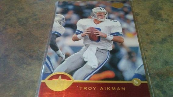 1996 DONRUSS/LEAF TROY AIKMAN DALLAS COWBOYS FOOTBALL CARD# 1 HALL OF FAMER