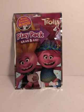 new n pack trolls play pack =crayons,color book,stickers