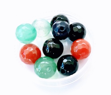 10 Faceted Gemstone Beads-18 mm