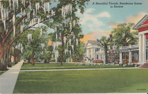 Vintage Unused Postcard: d: Residence in Bartow, FL