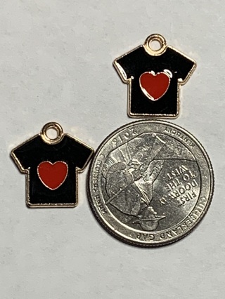 BLACK ENAMEL CHARMS~#3~SET OF 2~FREE SHIPPING!