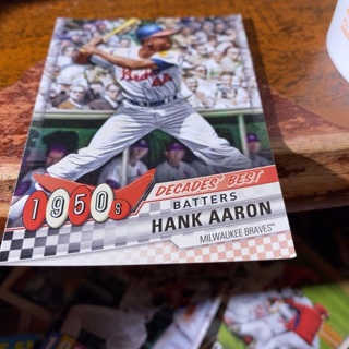 2020 topps 1950’s decade’s best batters Hank Aaron baseball card 