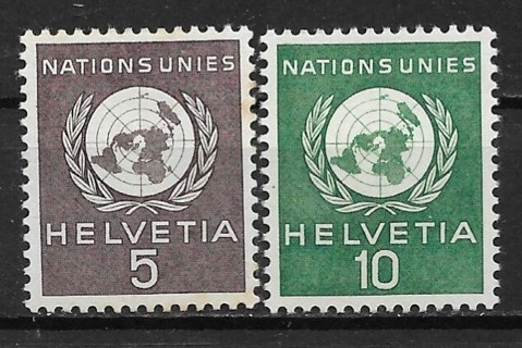 1955 Switzerland Sc7O21-2 United nations Office in Europe MNH set of 2