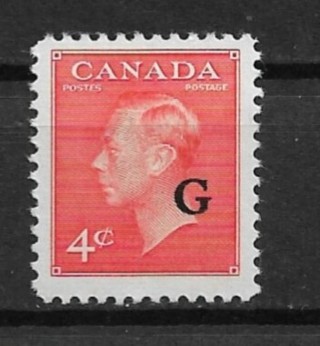 19512 Canada ScO28 4¢ King George VI with "G" overprint MH