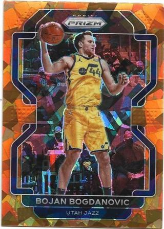 2021-22 PRIZM BOJAN BOGDANOVIC ORANGE CRACKED ICE PRIZM REFRACTOR CARD