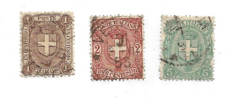 1896-7 Italy Sc73-5 complete Arms of Savoy set of 3 used