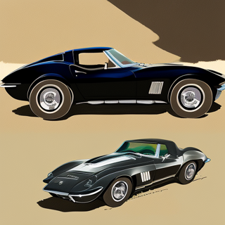 Listia Digital Collectible: Sweeet 68 Black stingray convertible corvette old car