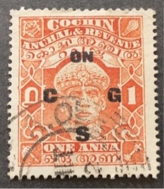 India - Cochin (1937) - Scott # O47,