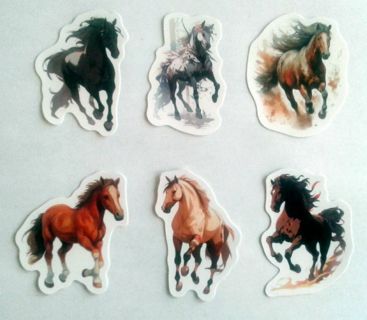 Six Cool Horse Vinyl Stickers #4