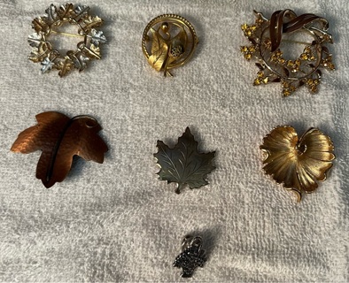 Wreaths & Leaves Brooches (Pick One)