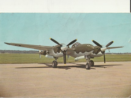 Vintage Unused Postcard: e: Lockheed p-38L Lightening Fighter