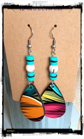 Colorful Teardrop Dangle Earrings B-8