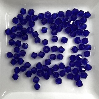 Cobalt Blue AB 3mm Faceted Glass Bicone Beads 