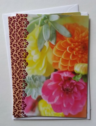 3 Hallmark foil and flower cards with envelopes.
