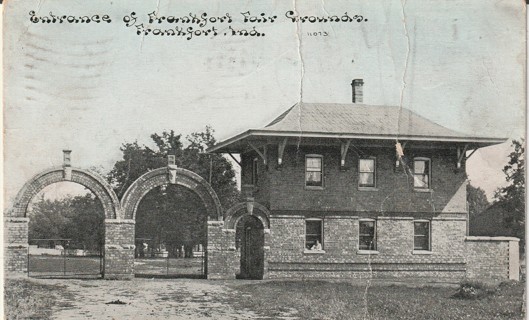 Vintage Used Postcard: y: 1910 Frankfort Fair Grounds Entrance, Frankfort, IN