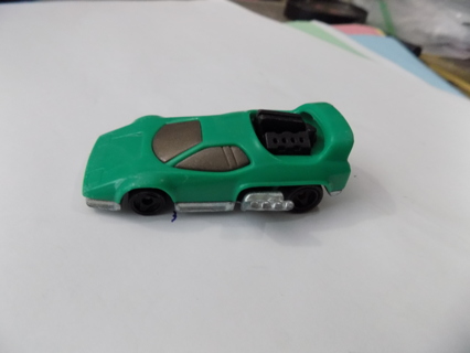 Hot Wheels Green Race Car silver pipes out side black engine in rear