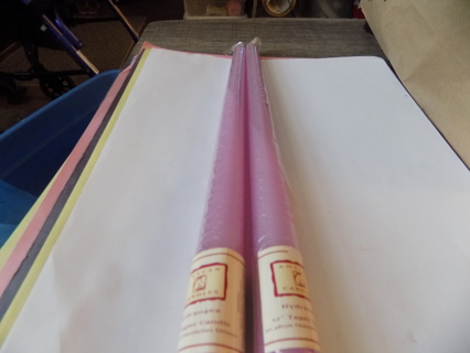 NIP pair of 12 inch lilac taper candles
