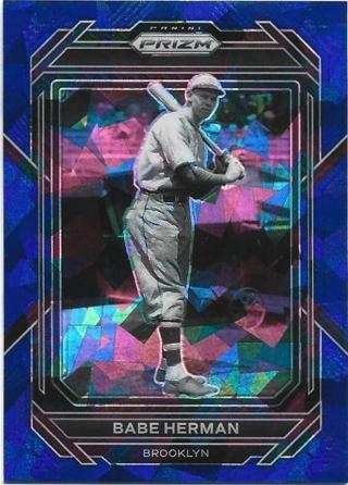 2023 PRIZM BABE HERMAN BLUE CRACKED ICE PRIZM REFRACTOR CARD