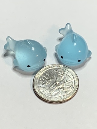 OCEAN/MARINE LIFE ANIMALS~#3~BLUE~SET OF 2~GLOW IN THE DARK~FREE SHIPPING!